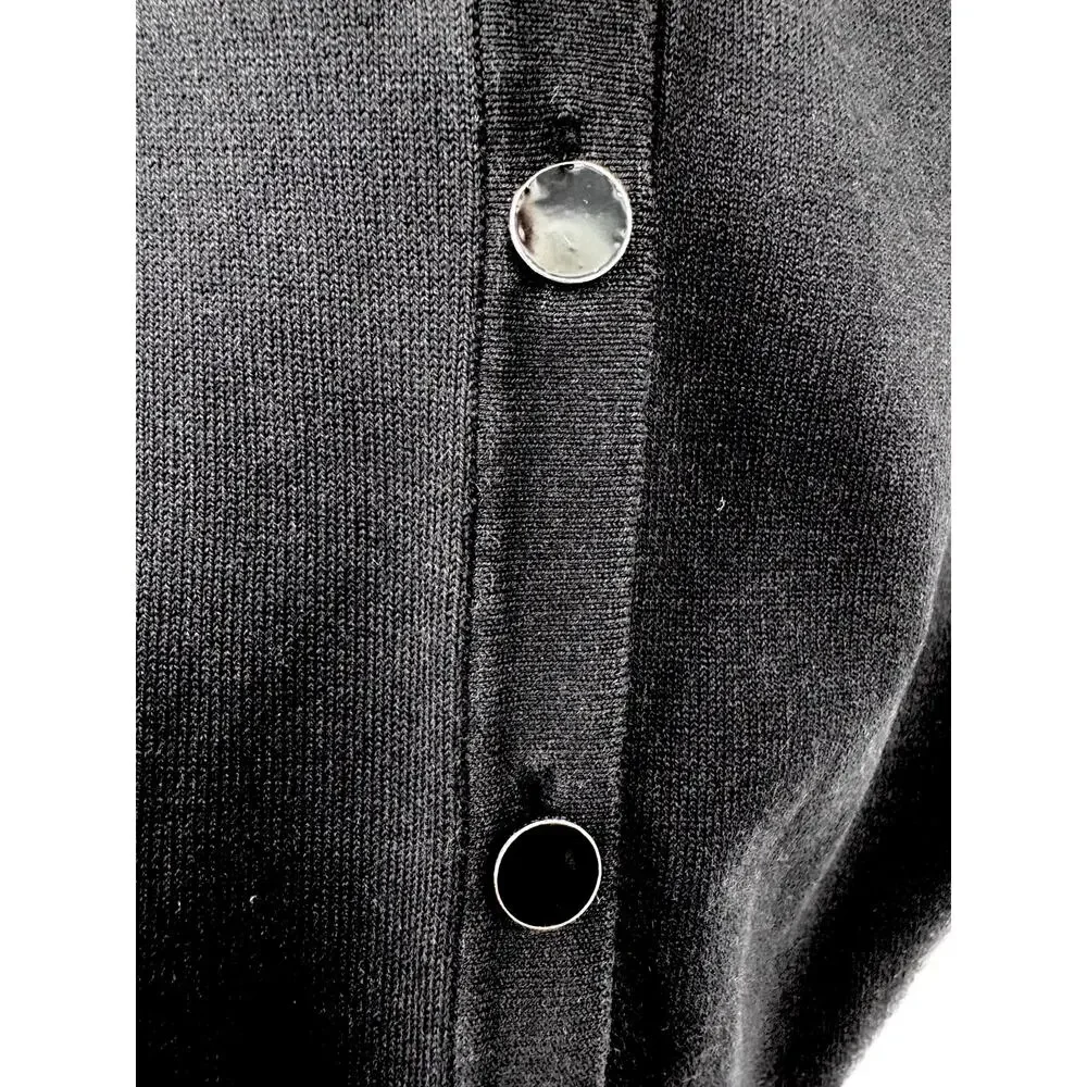 Ann Taylor Black Cardigan Button Front 3/4 Sleeve Classic Minimalist Size Small - Picture 5 of 7
